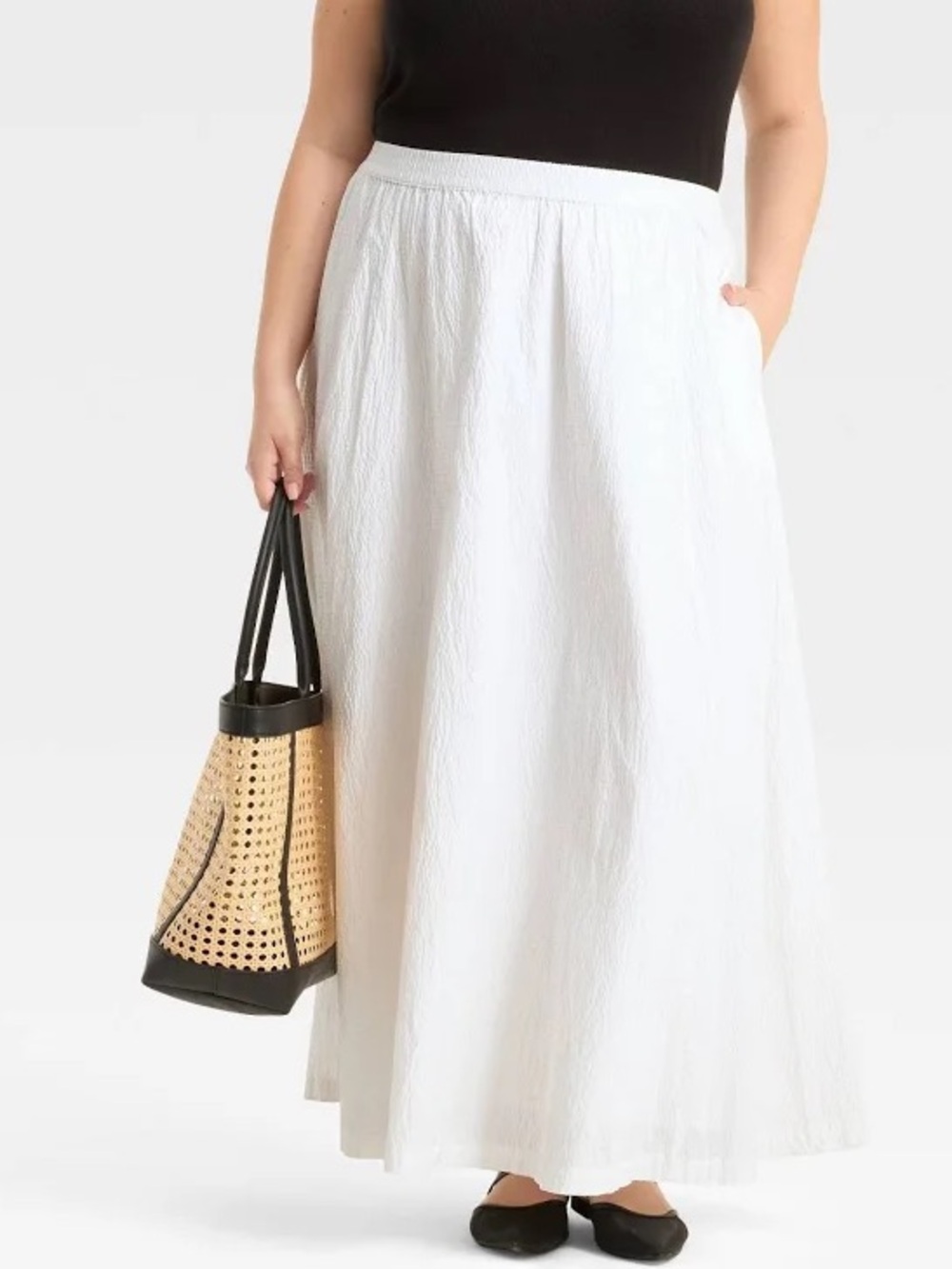 a new day White Maxi Skirt with Elastic Waist